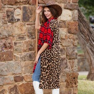 NWT! BeAuTiFuL Boutique Cheetah & Plaid Kimono Duster! ❤️